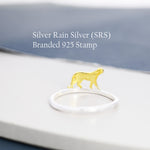 Leopard Ring in Sterling Silver, Cheetah Ring, Two Tone Finish, Animal Jewellery, Fun and Quirky US 5 - 8,