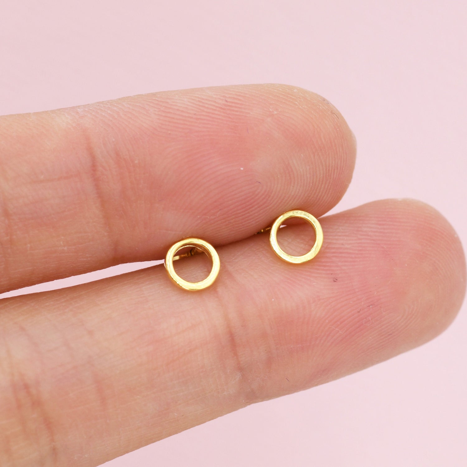 Open Circle Screw back Earrings in Sterling Silver, Silver, Gold or Rose Gold, Geometric Minimalist Design, Screwback, Sold as a Pair!