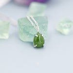 Jade Pear Cabochon Pendant Necklace