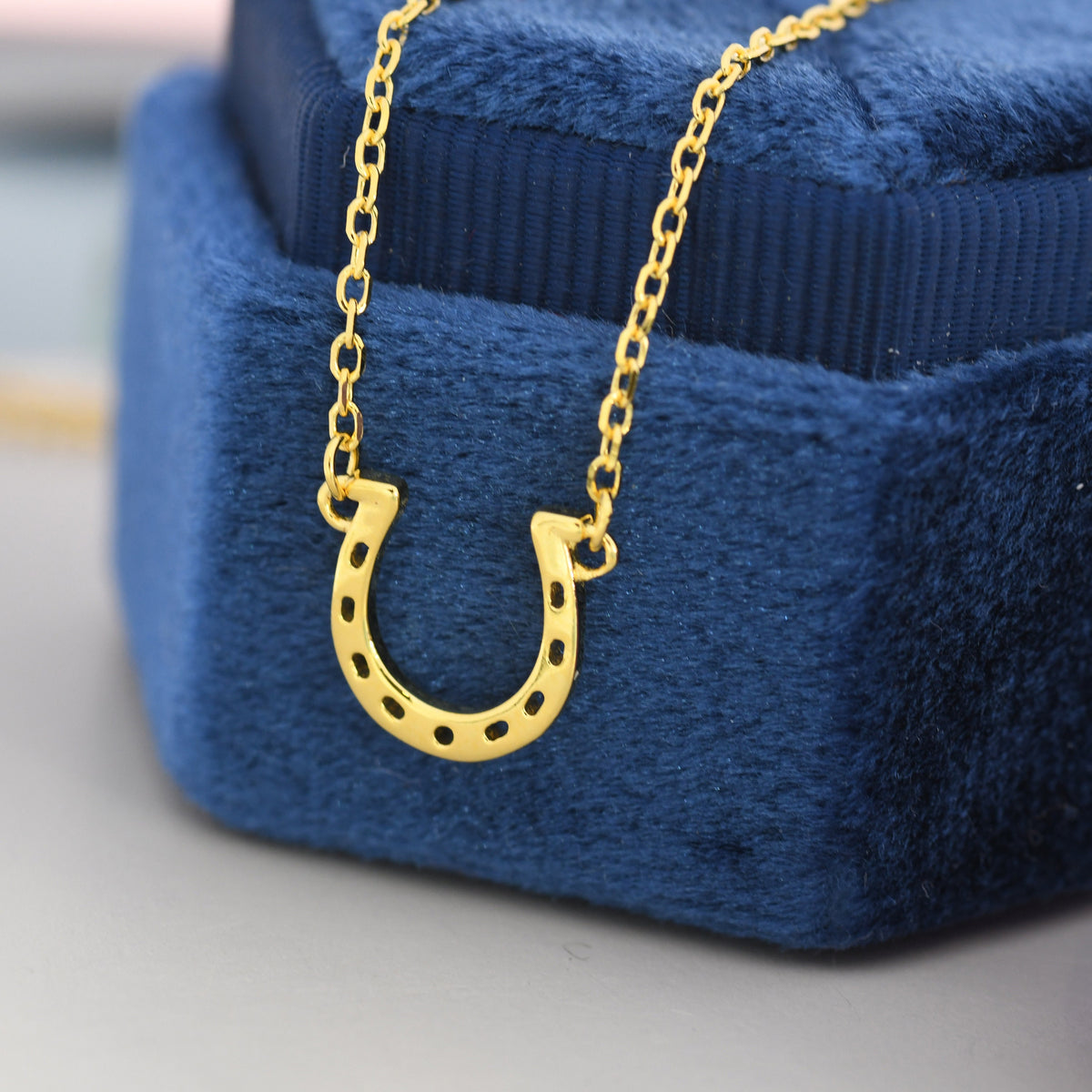 Tiny Horseshoe Necklace in Sterling Silver, Silver or Gold, Adjustable 16'' - 18''; - Cute Quirky and Fun Jewellery, Horse Necklace