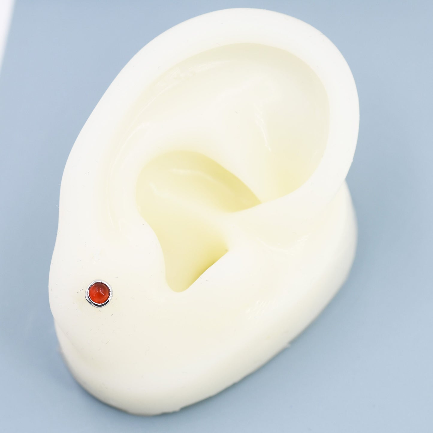 Sterling Silver Red Garnet Stud Earrings, 3mm Genuine Garnet Stone, Semi-precious Jewellery