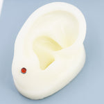Sterling Silver Red Garnet Stud Earrings, 3mm Genuine Garnet Stone, Semi-precious Jewellery