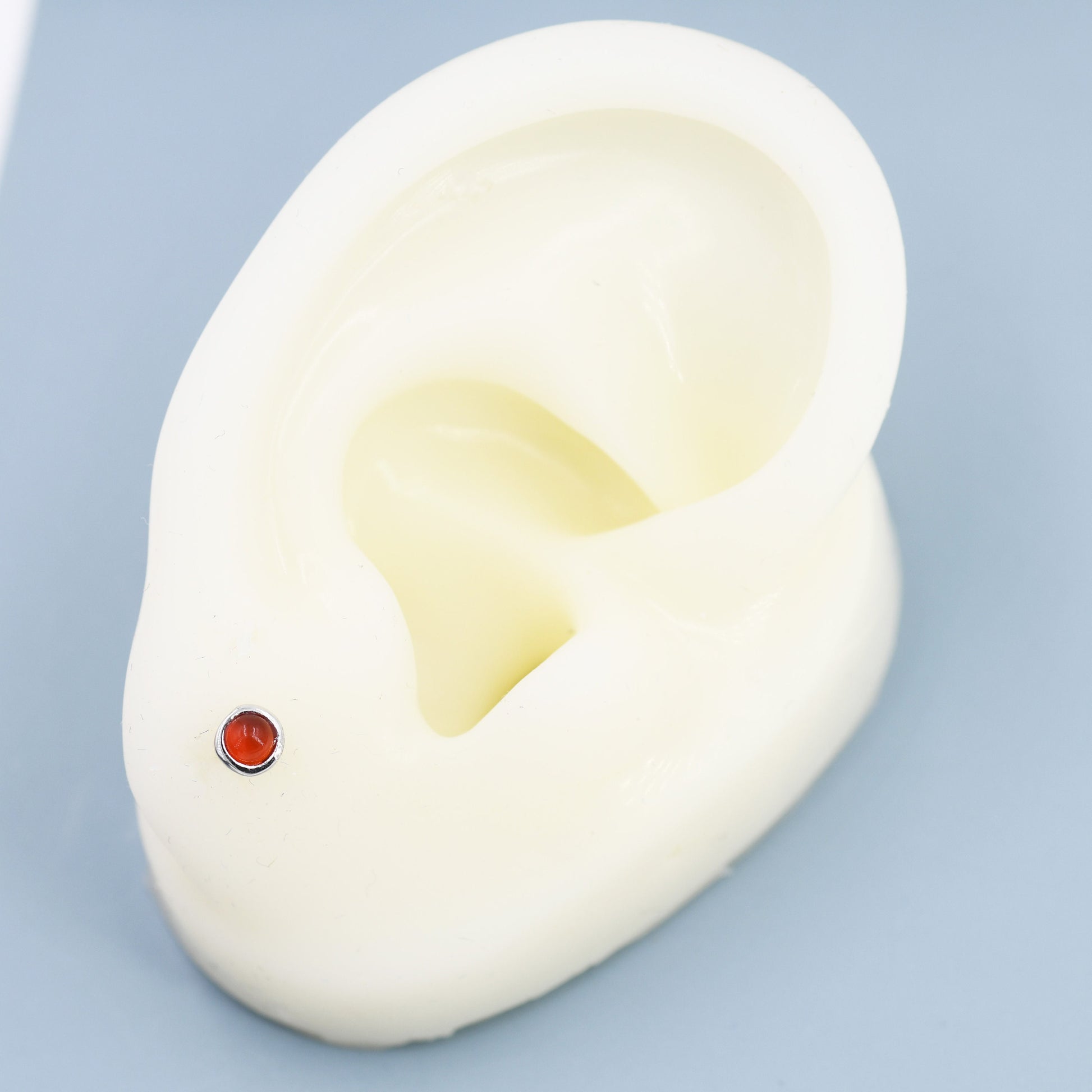 Sterling Silver Red Garnet Stud Earrings, 3mm Genuine Garnet Stone, Semi-precious Jewellery