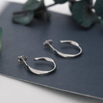 Sterling Silver Mobius Hoop Stud Earrings, Mobius Earrings, Circle Stud Earrings