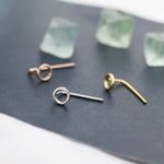 Mini Circle Ear Jacket in Sterling Silver, Silver, Gold or Rose Gold, Tiny Circle Threader Earrings, Minimalist and Geometric