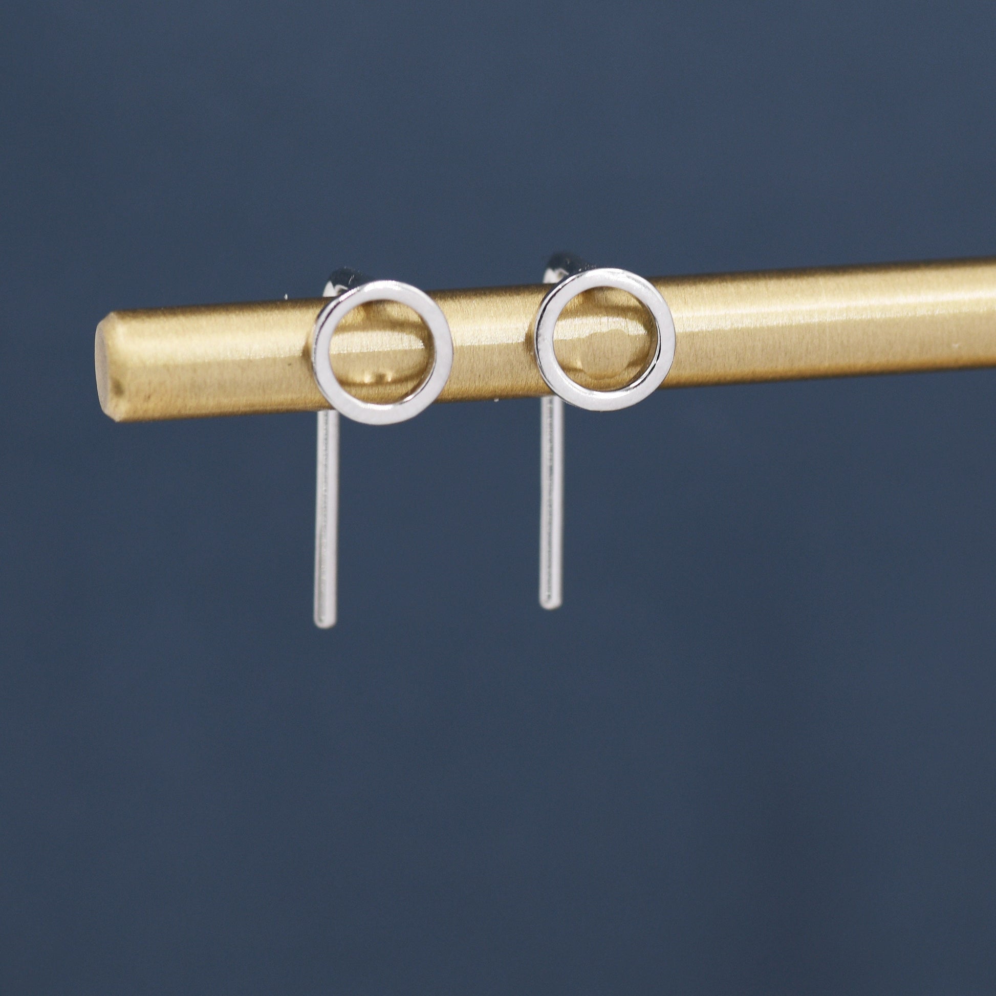 Mini Circle Ear Jacket in Sterling Silver, Silver, Gold or Rose Gold, Tiny Circle Threader Earrings, Minimalist and Geometric