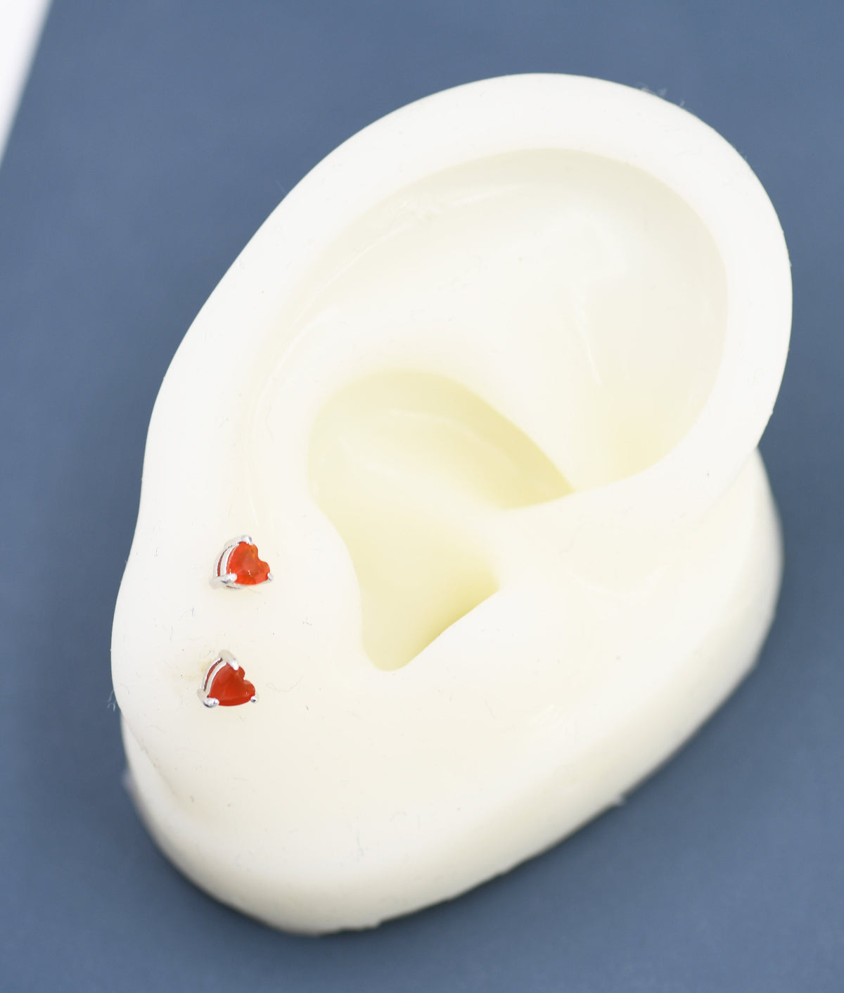 Genuine Carnelian Crystal Heart Stud Earrings in Sterling Silver, Heart Stud Earrings, Tiny Heart Earrings
