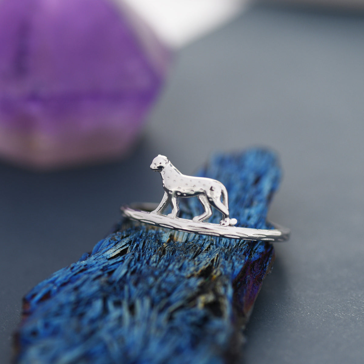 Leopard Ring in Sterling Silver, Cheetah Ring, Animal Jewellery, Fun and Quirky US 5 - 8,