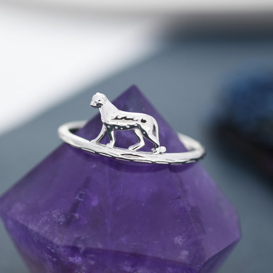 Leopard Ring in Sterling Silver, Cheetah Ring, Animal Jewellery, Fun and Quirky US 5 - 8,