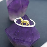 Leopard Ring in Sterling Silver, Cheetah Ring, Two Tone Finish, Animal Jewellery, Fun and Quirky US 5 - 8,