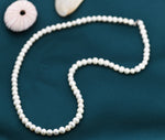 Genuine Freshwater Pearl Necklace in Sterling Silver, Slightly Irregular Shape Round Fresh Water Pearl Necklace, Men or Women, Unisex