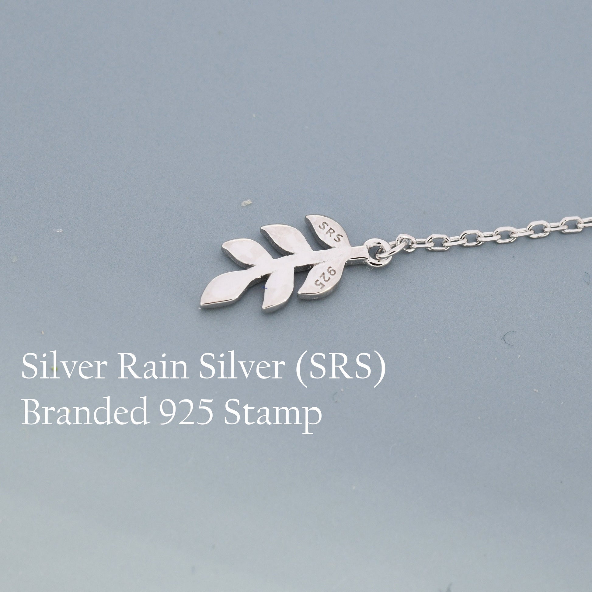 Delicate Leaf Threader Earrings in Sterling Silver, Olive Branch Earrings, Silver, Gold or Rose Gold, Long Threders