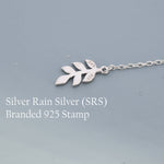 Delicate Leaf Threader Earrings in Sterling Silver, Olive Branch Earrings, Silver, Gold or Rose Gold, Long Threders
