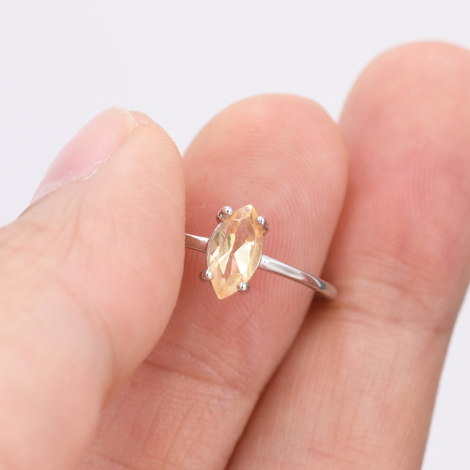 Citrine Marquise Cut Gemstone Ring