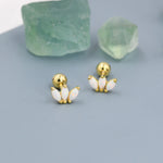 Sterling Silver White Opal Marquise Cluster Screw Back Earrings, Marquise Fan Stud, Opal Crown Stud, Silver, Gold or Rose Gold, Minimalist
