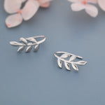 Olive Leaf Mini Crawler Earrings in Sterling Silver, Silver, Gold or Rose Gold, Olive Branch Climber Earrings, Nature Inspired Ear Climbers