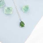 Genuine Jade Stone Pear Necklace in Sterling Silver, Droplet Cabochon Natural Jade Stone Necklace