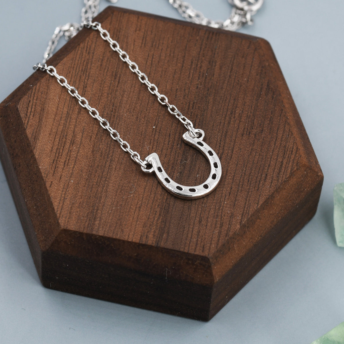 Tiny Horseshoe Necklace in Sterling Silver, Silver or Gold, Adjustable 16'' - 18''; - Cute Quirky and Fun Jewellery, Horse Necklace