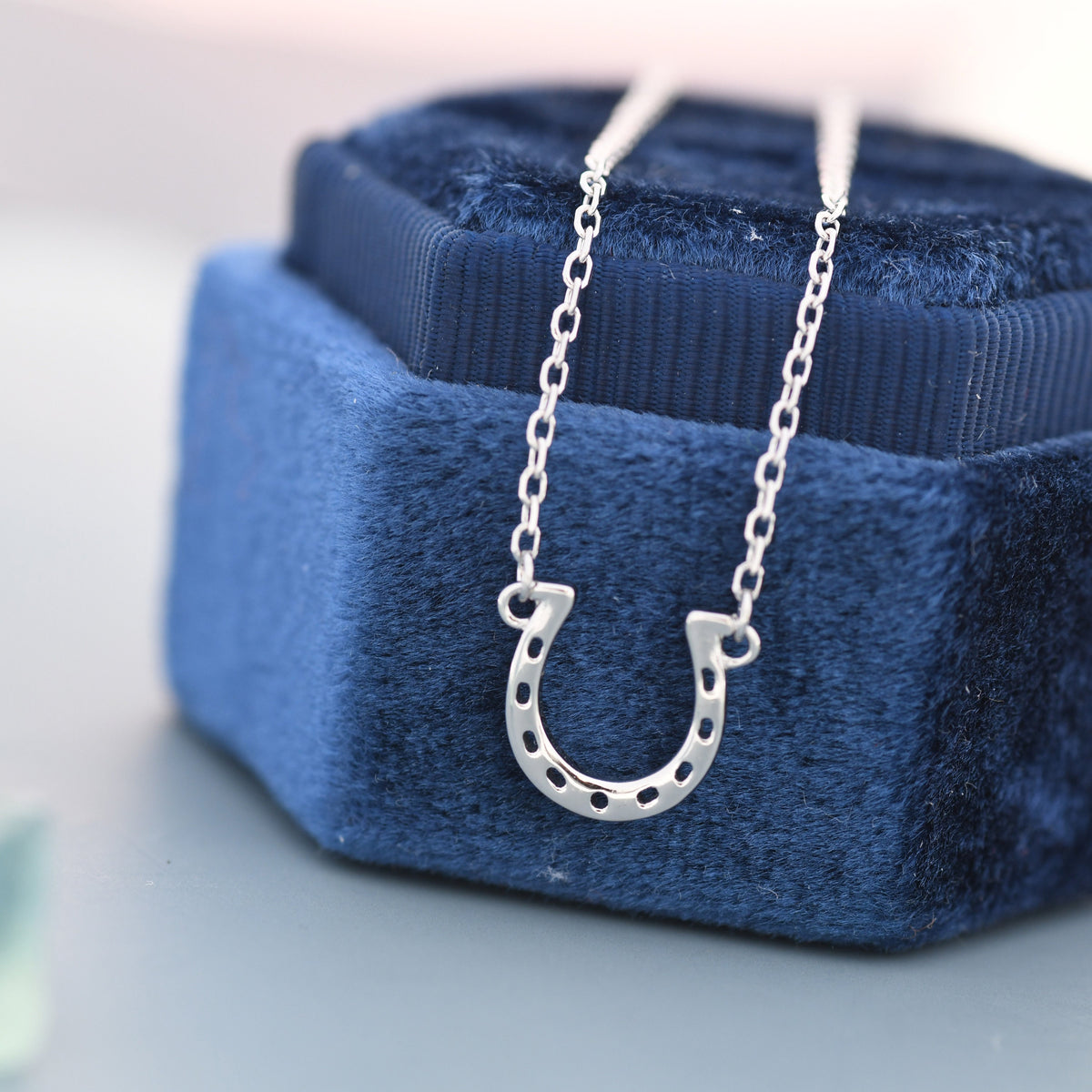 Tiny Horseshoe Necklace in Sterling Silver, Silver or Gold, Adjustable 16'' - 18''; - Cute Quirky and Fun Jewellery, Horse Necklace