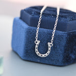 Tiny Horseshoe Necklace in Sterling Silver, Silver or Gold, Adjustable 16'' - 18''; - Cute Quirky and Fun Jewellery, Horse Necklace