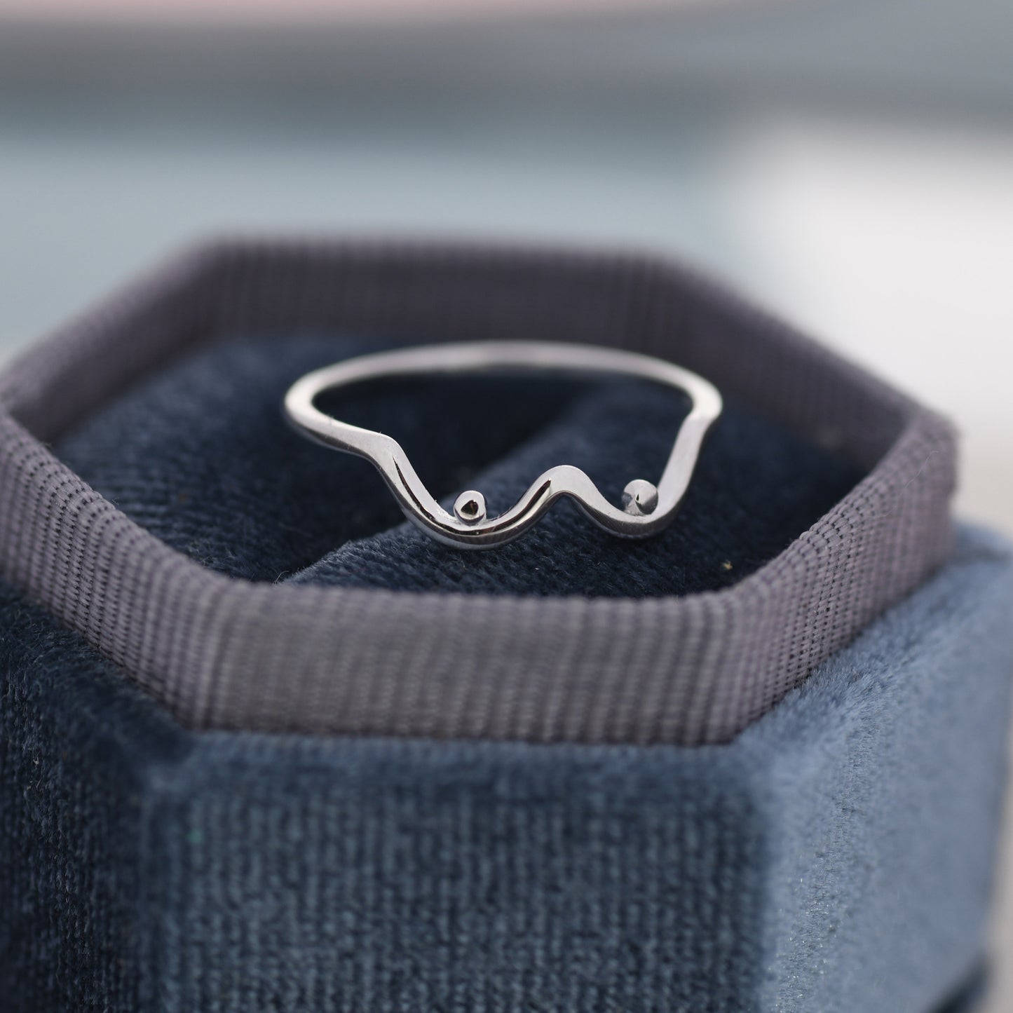 Boob Ring in Sterling Silver, Breast Ring, Feminist Ring, Feminine Ring, US 5-8