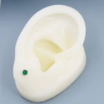 Sterling Silver Green Onyx Stud Earrings, 3mm Bezel Set, Genuine Onyx Gemstone Stud, Minimalist Style