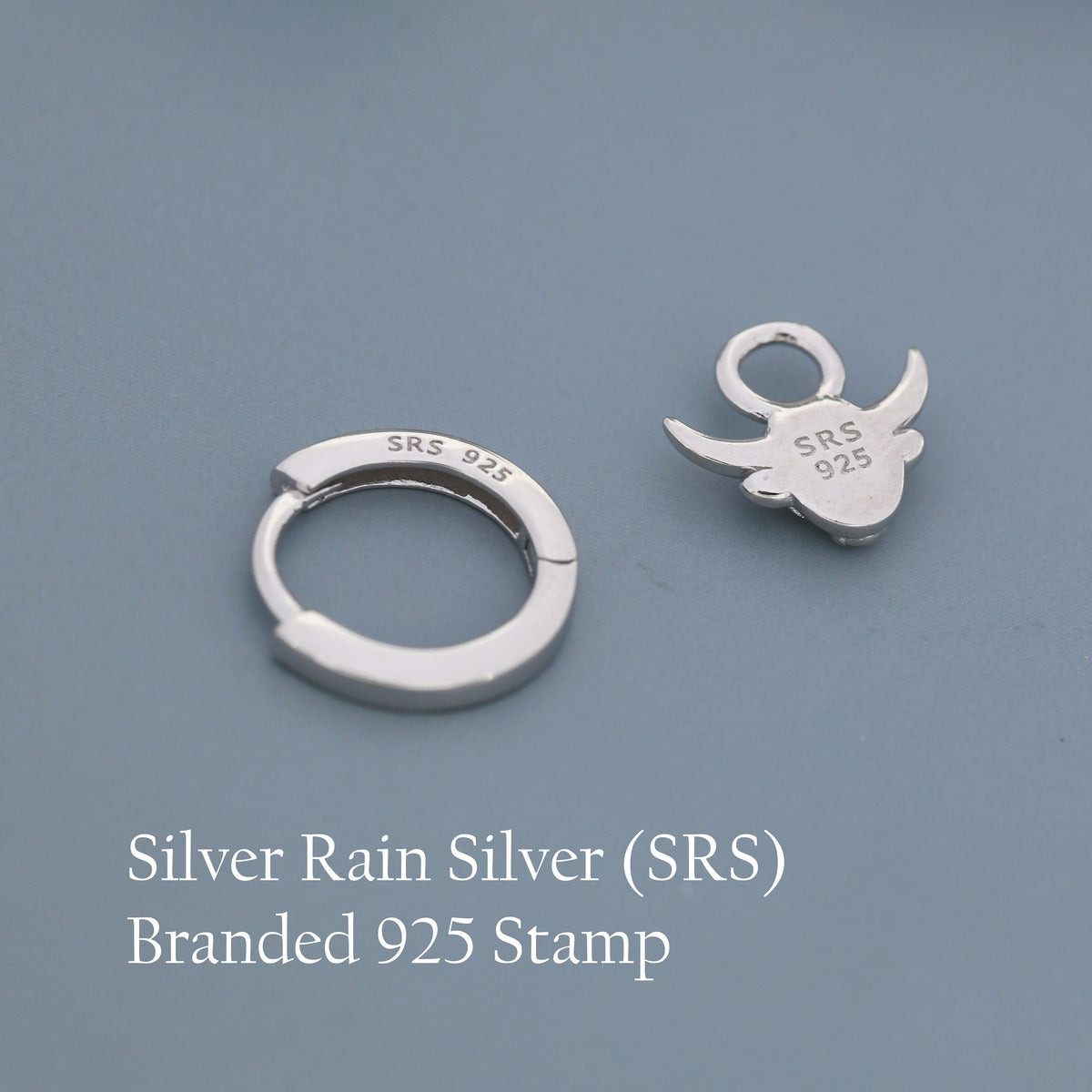 Highland Cow Huggie Hoops in Sterling Silver, Silver or Gold or Rose Gold, Highland Cow Earrings, Detachable Hoops