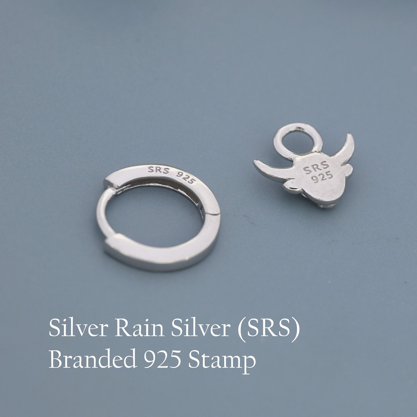 Highland Cow Huggie Hoops in Sterling Silver, Silver or Gold or Rose Gold, Highland Cow Earrings, Detachable Hoops