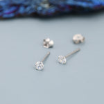 Minimalist Round CZ Stud Earrings