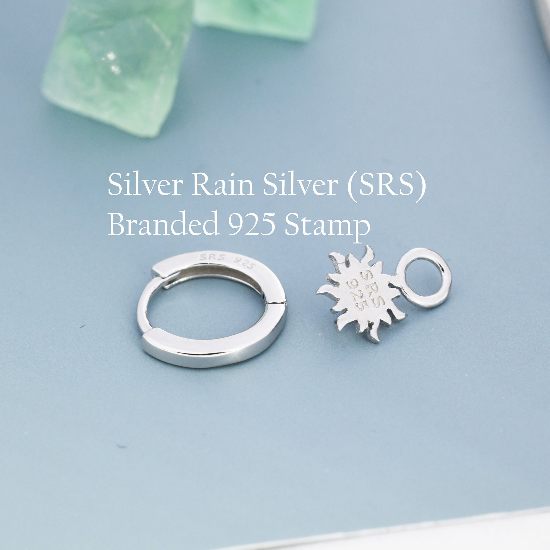 White Opal Sun Dangle Huggie Hoop Earrings in Sterling Silver, Silver or Gold, Sun Earrings, Celestial Earrings, Detachable Fire Opal Sun