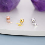 Extra Tiny Lightning Bolt Barbell Earrings in Sterling Silver, Screw Back Lightening Bolt Earrings, Screwback Earrings