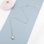 Sterling Silver Circle and Natural Pearl Pendant Necklace, Genuine Freshwater Pearl Necklace, Keshi Pearl Necklace, Pearl and Circle