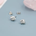 Nugget Stud Earrings in Sterling Silver, Silver Nugget Earrings, Gold Nugget Earrings, Lava Rock Shape Stud Earrings, Organic Shape Earrings