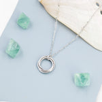 Three Interlocking Beaded Circles Pendant Necklace