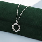 Three Interlocking Beaded Circles Pendant Necklace