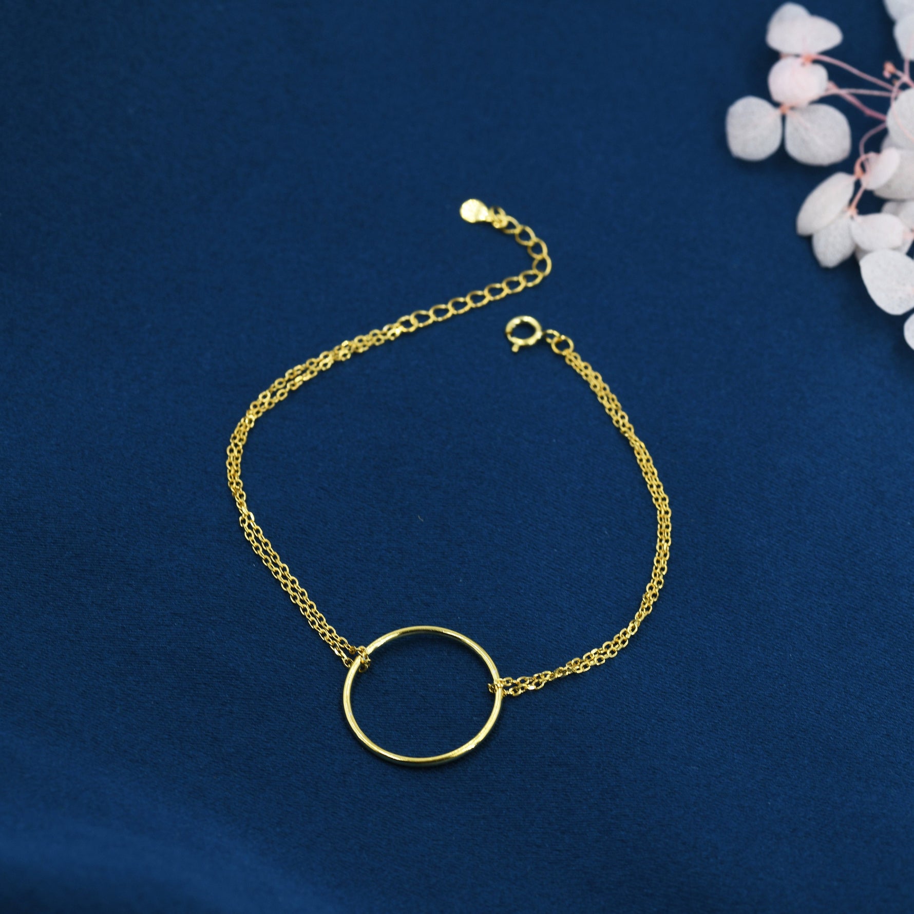 Open Circle Bracelet in Sterling Silver, Silver or Gold or Rose Gold, Geometric Circle Bracelet, Minimalist Jewellery