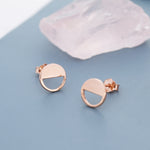 Half Circle Stud Earrings in Sterling Silver, Silver, Gold or Rose Gold over Sterling Silver, Geometric Open Circle Earrings, Semi Circle