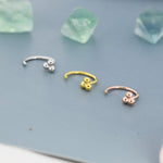 Tiny Three Ball Huggie Hoop Earrings in Sterling Silver, Three Ball Cluster Earrings, Open Hoops, Pull-Through Threader Earrings,