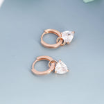 Sterling Silver Trillion Cut CZ Hoop Earrings, Silver, Gold or Rose Gold, Triangle Dangle Hoop Earrings, Interchangeable Charms