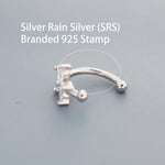 CZ Flower Ear Cuff in Sterling Silver, Silver or Gold, Simple Piercing Free Earrings, Minimalist Ear Cuff, Pink CZ Cuff
