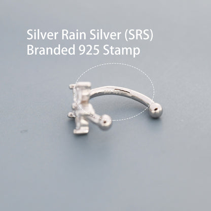 Ruby Pink CZ Flower Ear Cuff in Sterling Silver, Silver or Gold, Simple Piercing Free Earrings, Minimalist Ear Cuff, Pink CZ Cuff, July