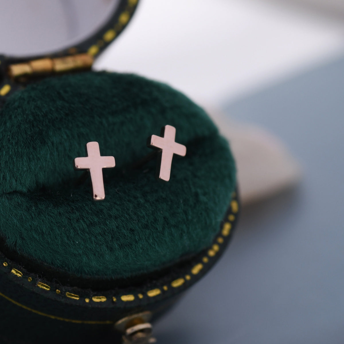 Tiny Cross Stud Earrings in Sterling Silver, Silver, or Gold, Dainty Earrings, Extra Tiny, Stacking Earrings, Cross Earrings