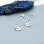 Minimalist Round CZ Stud Earrings