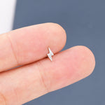 Extra Tiny Lightning Bolt Barbell Earrings in Sterling Silver, Screw Back Lightening Bolt Earrings, Screwback Earrings