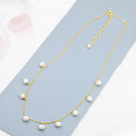 Dangle Pearl Necklace in Sterling Silver, Silver or Gold , Genuine Freshwater Pearls Necklace, Pearl Necklace