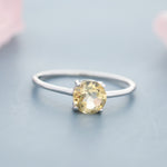 Genuine 1Ct Citrine Crystal Ring in Sterling Silver, Natural Brilliant Cut Citrine Stone Ring, Stacking Rings, US 5-8