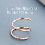 Minimalist Spiral Hoop Earrings in Sterling Silver, Single Piercing Spiral Hoop Earrings, Double Hoop Twist Earrings
