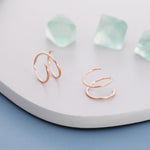 Minimalist Spiral Hoop Earrings in Sterling Silver, Silver Gold Rose Gold, Single Piercing Spiral Hoop Earrings, Double Hoop Twist Earrings