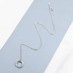 Sterling SilverThree Interlocking Circles Pendant Necklace with Dotted Details, Three Entwined Rings for 30s, 30th Infinity Necklace