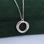 Three Interlocking Beaded Circles Pendant Necklace